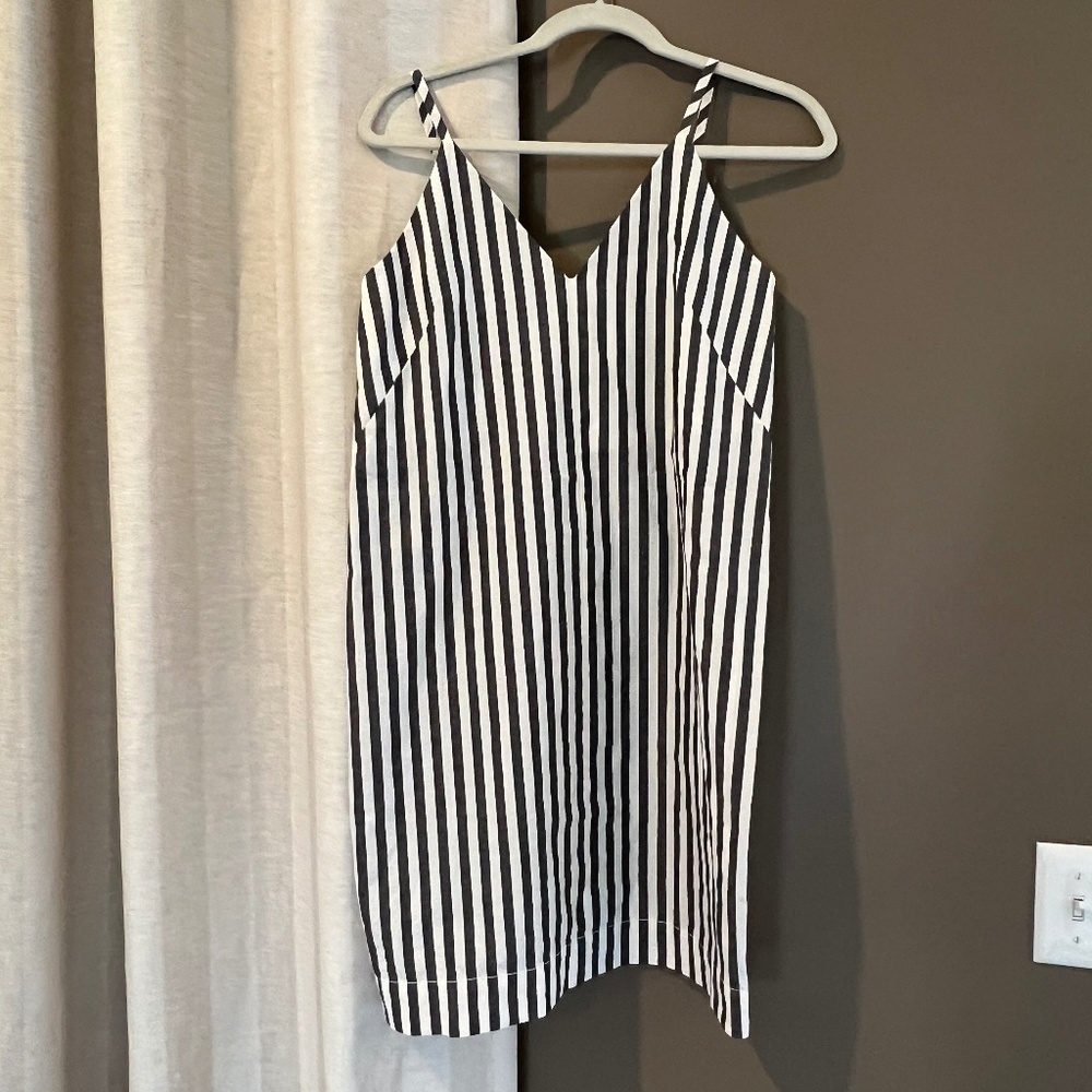 Everlane Black and White Striped Mini Dress